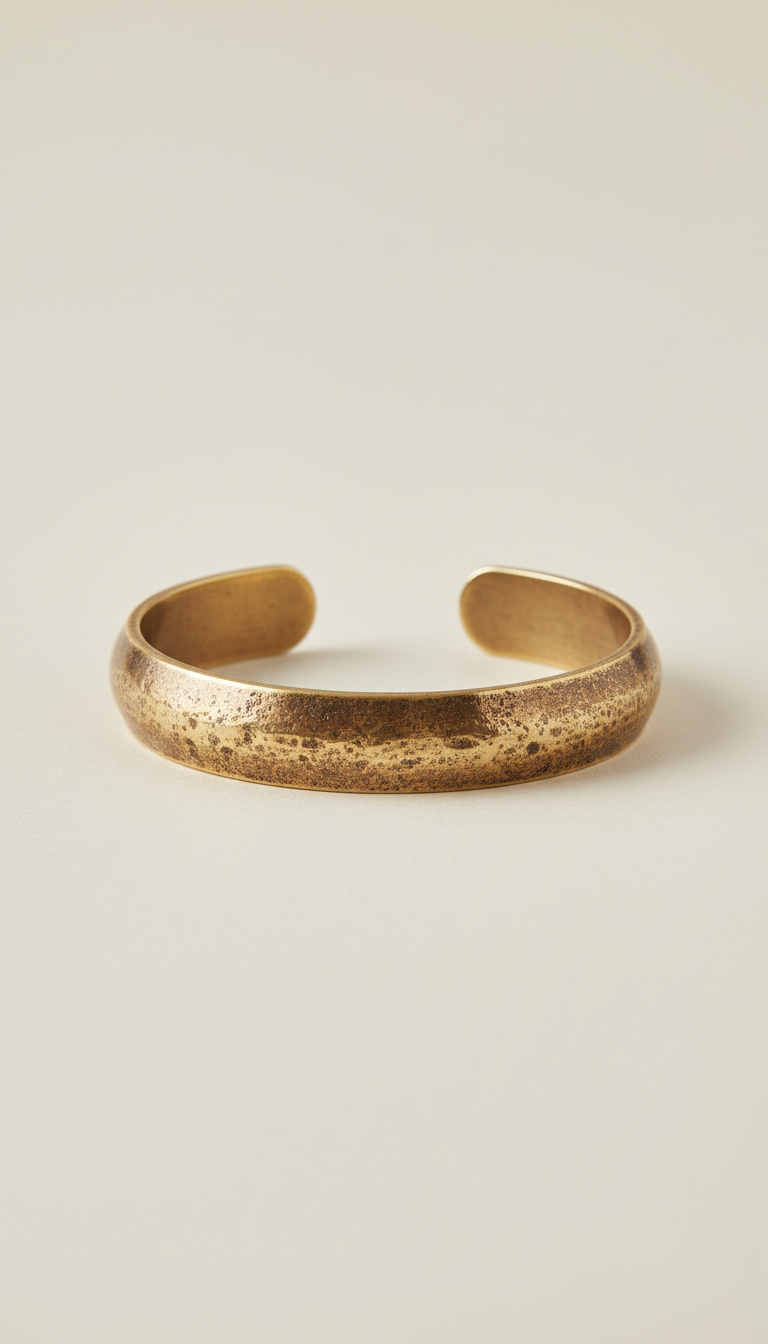 Textured Antique Brass Bangle