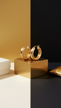 Satin Finish Gold Hoop Earrings